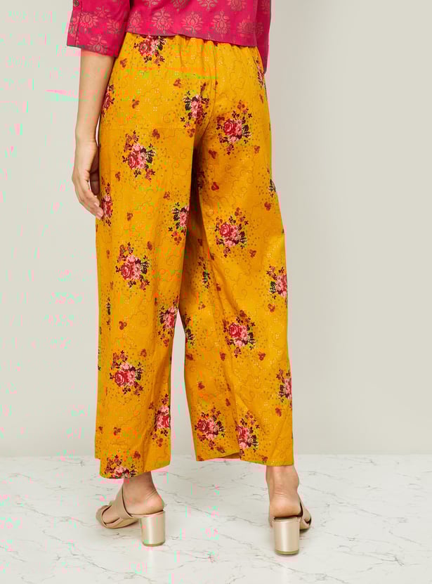 BIBA Women Floral Print Ankle-Length Palazzo Pants