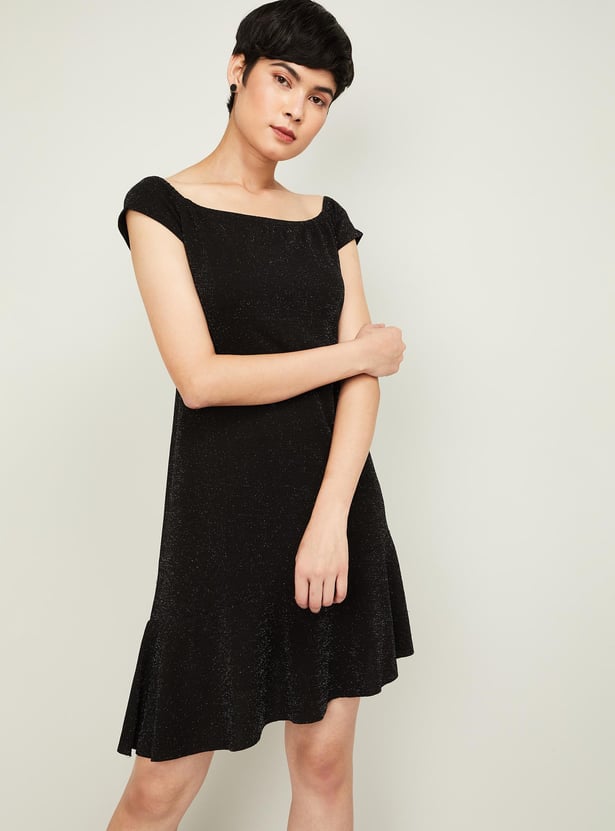 Off the shoulder skater dress uk best sale