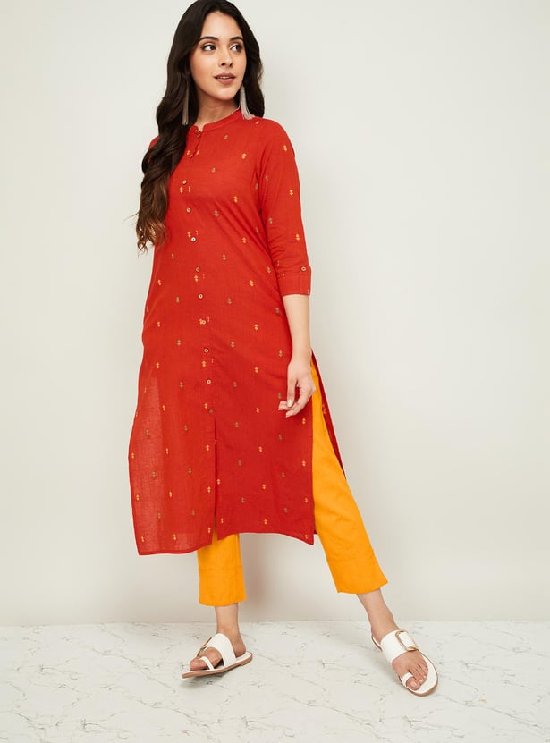 MELANGE Women Printed Kurta with Solid Salwar