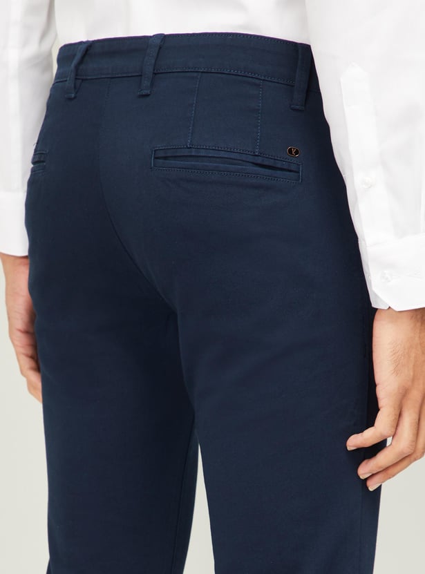 V DOT Men Solid Super Slim Fit Casual Trousers