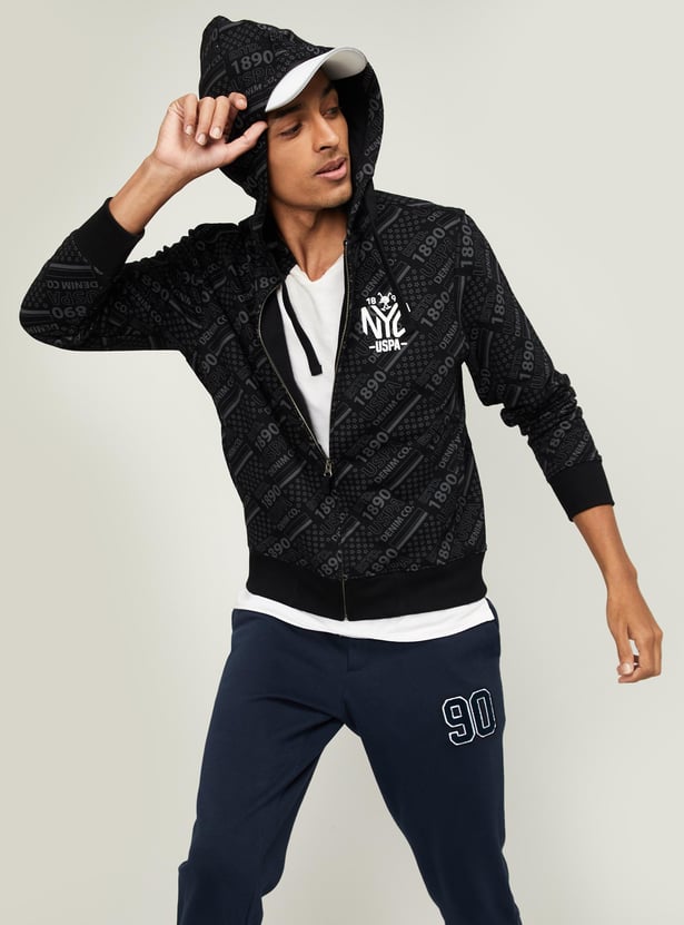 Buy POLO Men Printed Zip-Front Hoodie from POLO