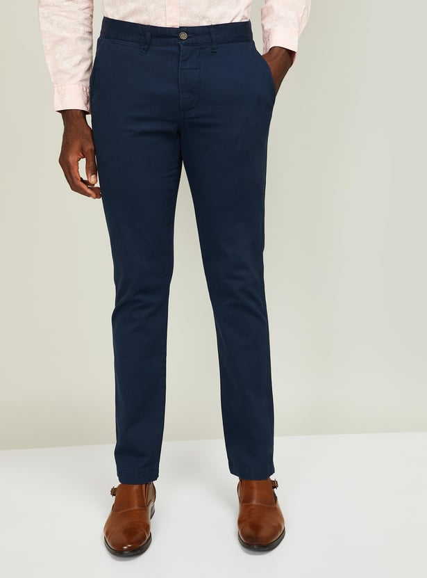 CODE Men Solid Slim Tapered Fit Chinos