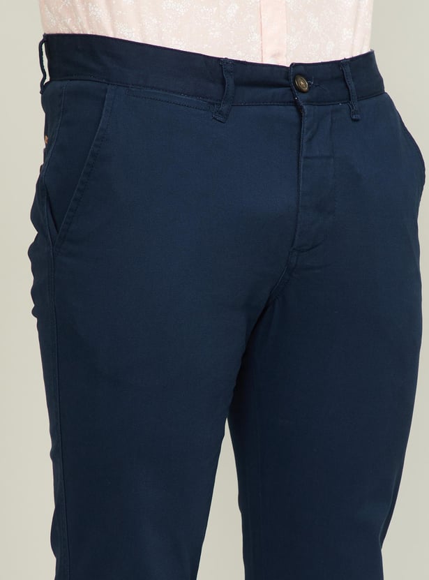 CODE Men Solid Slim Tapered Fit Chinos