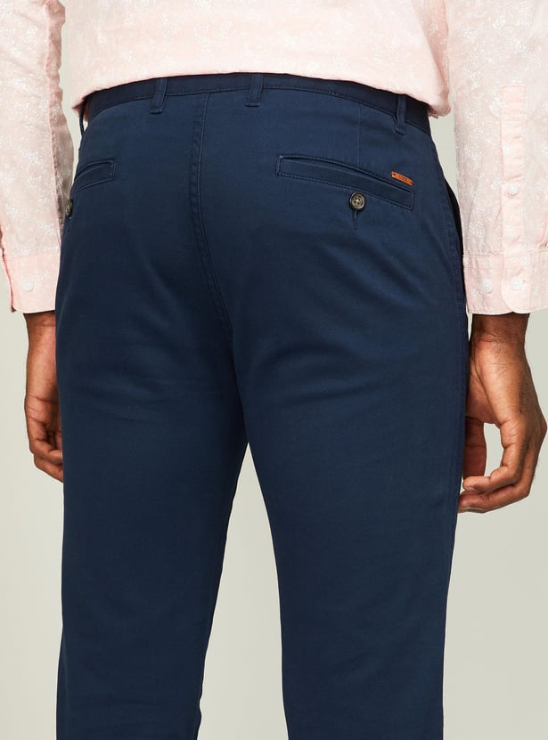 CODE Men Solid Slim Tapered Fit Chinos