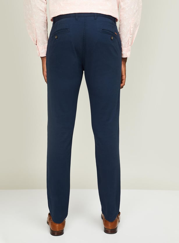 CODE Men Solid Slim Tapered Fit Chinos