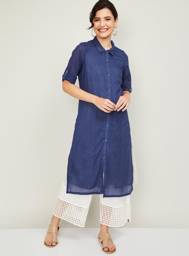 AURELIA Women Solid Layered Kurta
