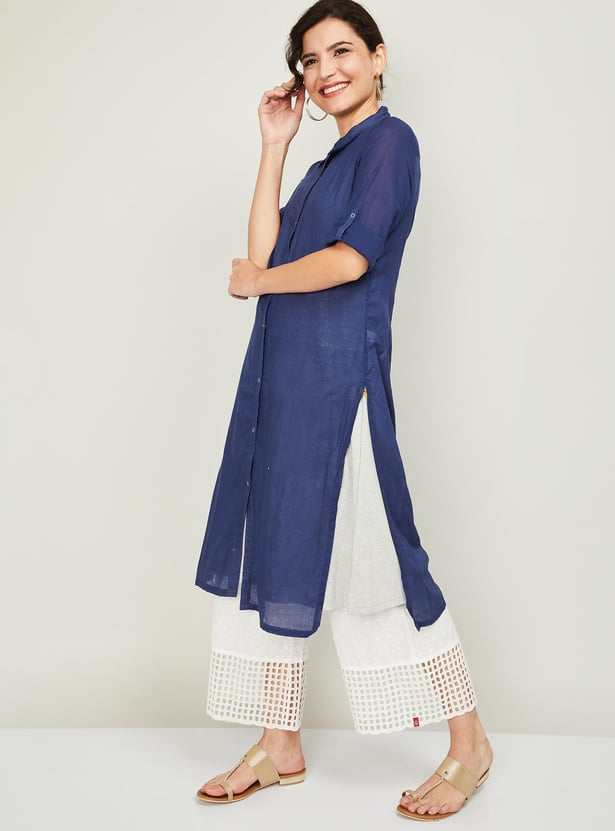 AURELIA Women Solid Layered Kurta