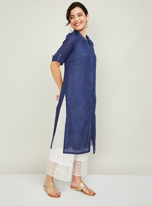 AURELIA Women Solid Layered Kurta