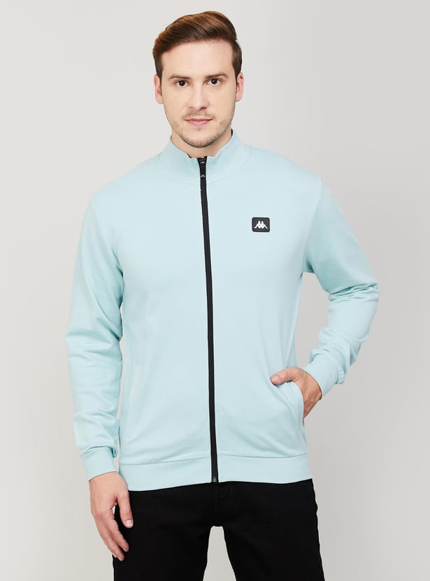 KAPPA Men Solid Full Sleeves Sweatshirt