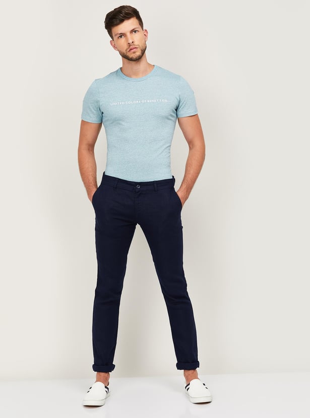 CELIO Men Solid Slim Straight Chinos