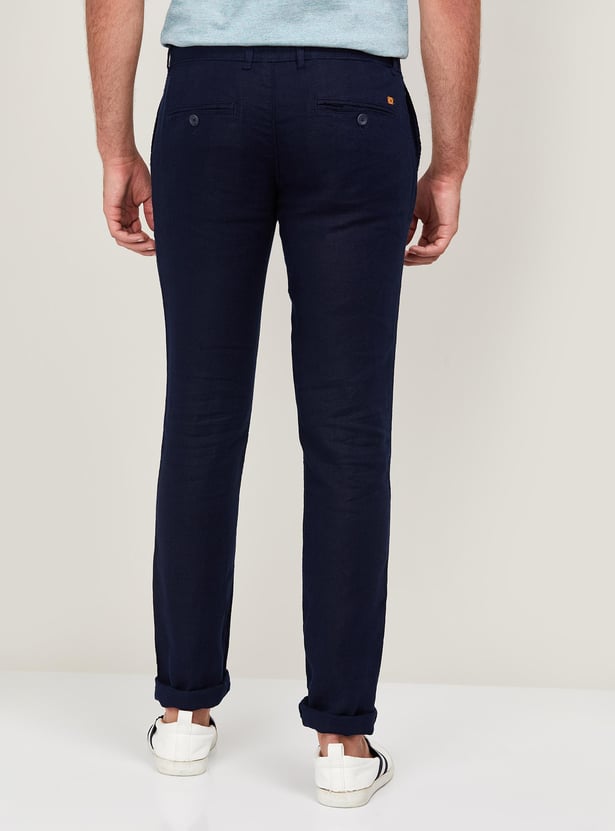 CELIO Men Solid Slim Straight Chinos