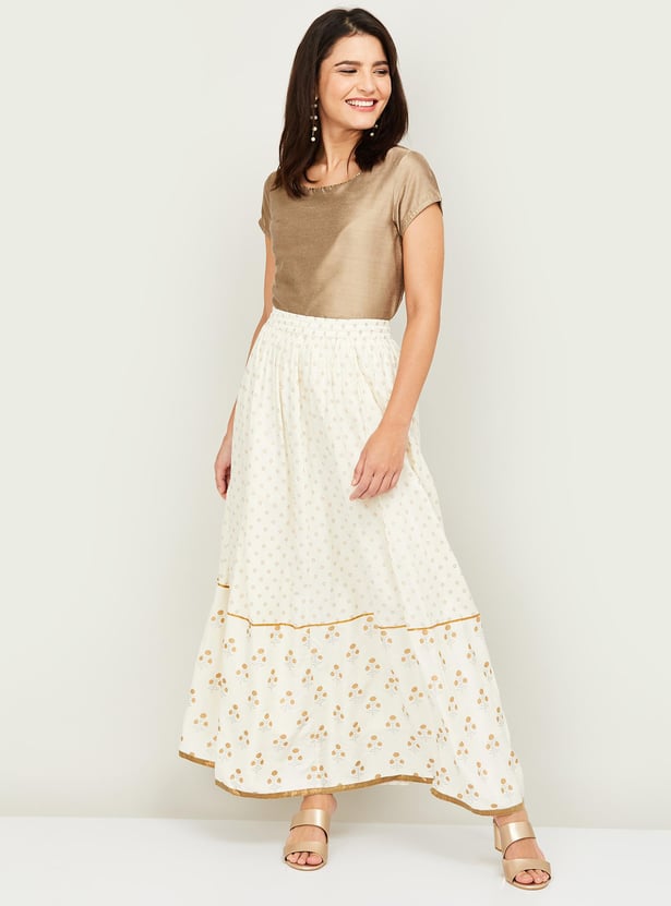 Off white ethnic skirt hotsell