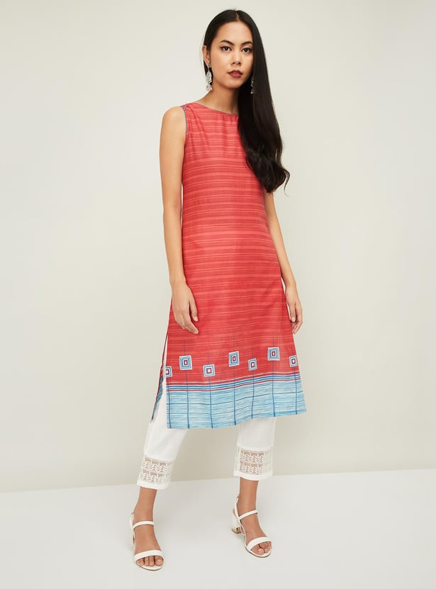 BIBA Women Printed Sleeveless Kurta