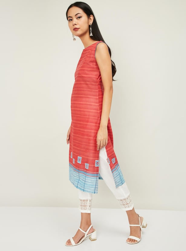 BIBA Women Printed Sleeveless Kurta