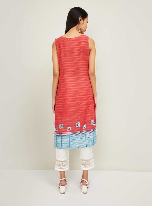 BIBA Women Printed Sleeveless Kurta