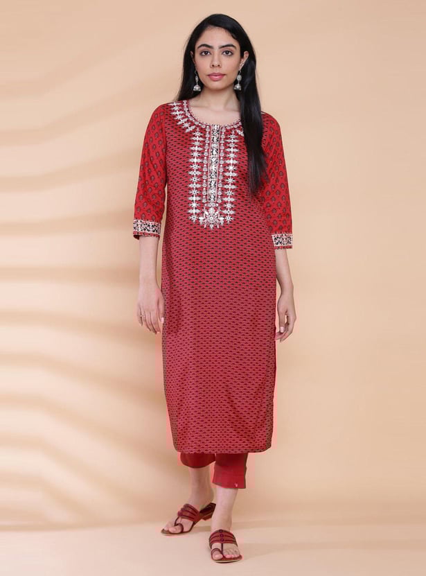 BIBA Women Printed Straight Kurta