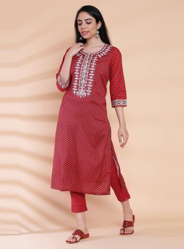 BIBA Women Printed Straight Kurta