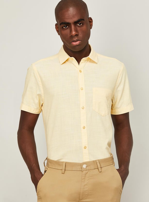 CODE Men Solid Regular Fit Casual Shirt