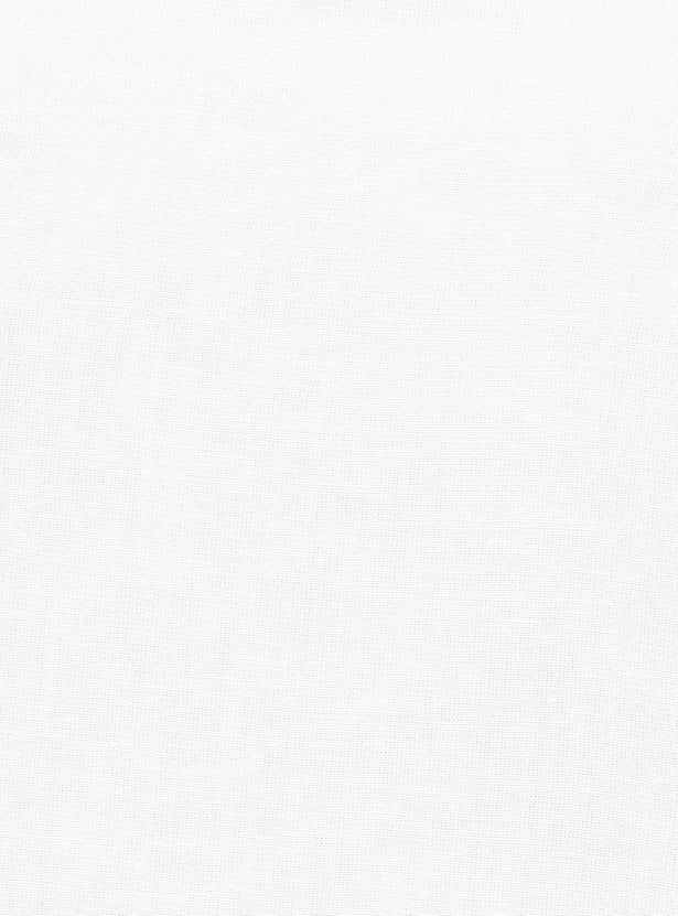 GLOBAL DESI Women Solid Three-quarter Sleeves Straight Kurta