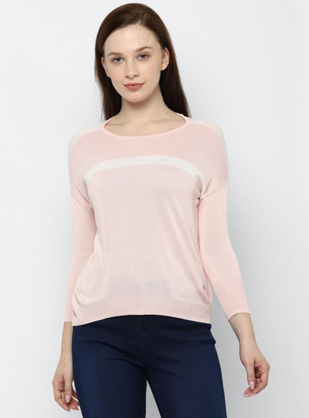 ALLEN SOLLY Women Striped Sweater