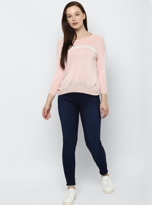 ALLEN SOLLY Women Striped Sweater