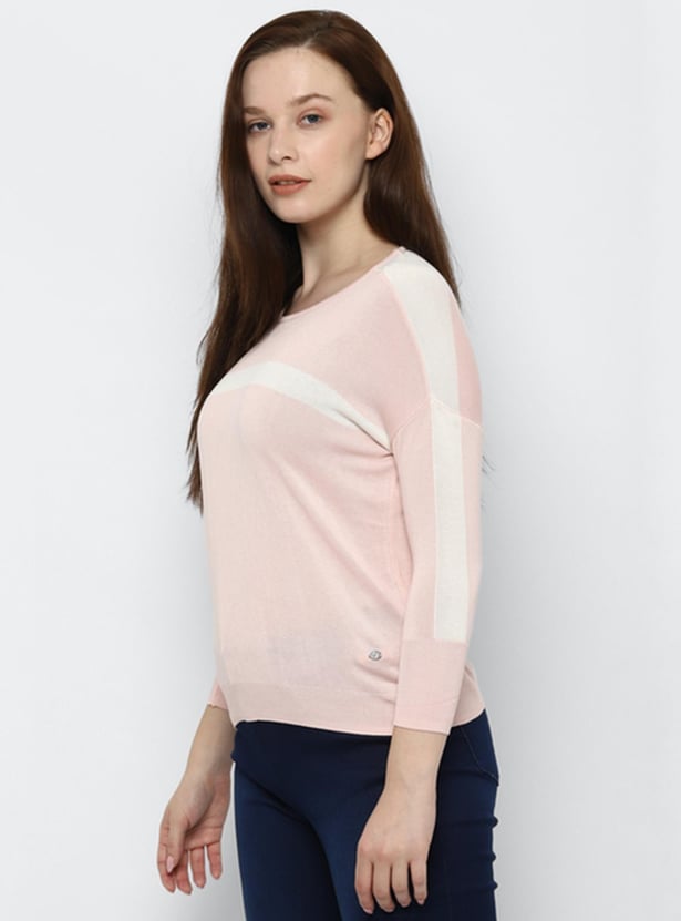 ALLEN SOLLY Women Striped Sweater