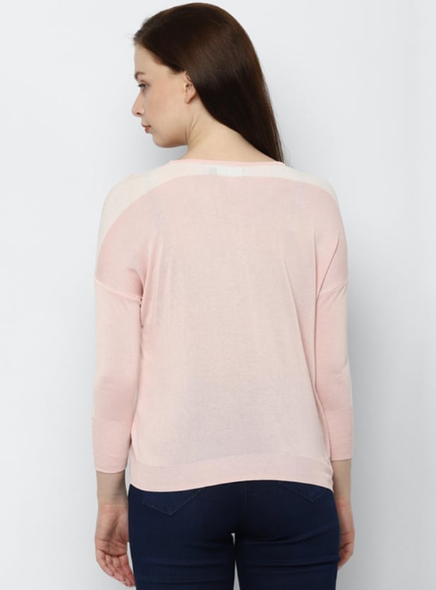 ALLEN SOLLY Women Striped Sweater