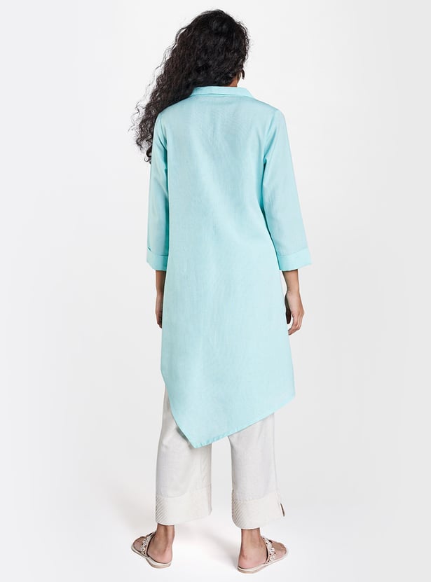 GLOBAL DESI Women Solid Tunic with Asymmetric Hem