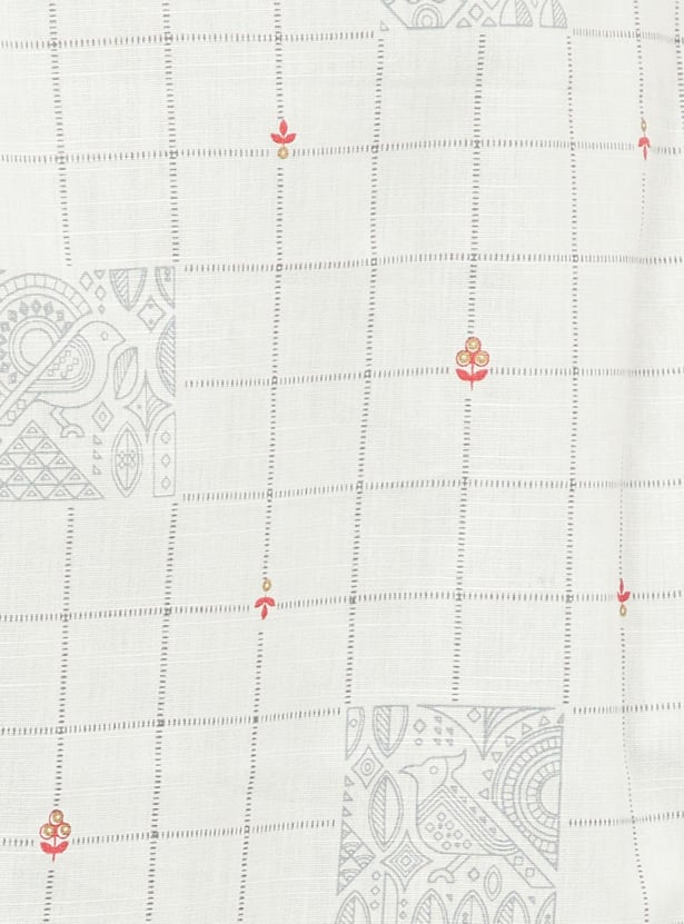 SPAN Women Checked Three-Quarter Sleeves A-line Kurta