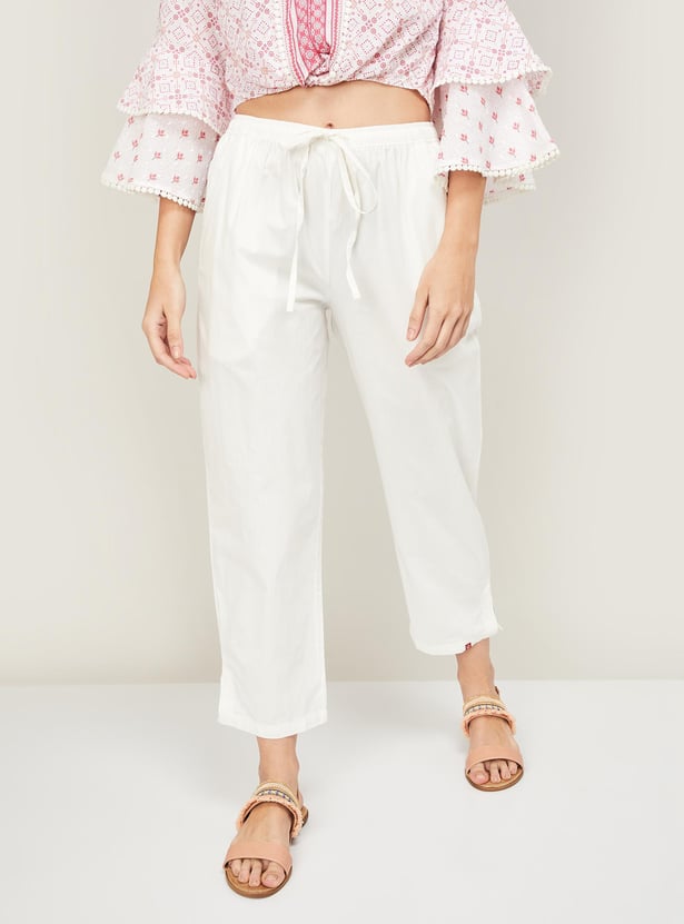 BIBA Women Solid Straight Pants