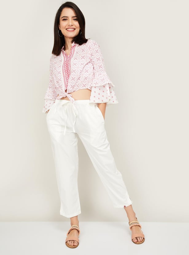BIBA Women Solid Straight Pants