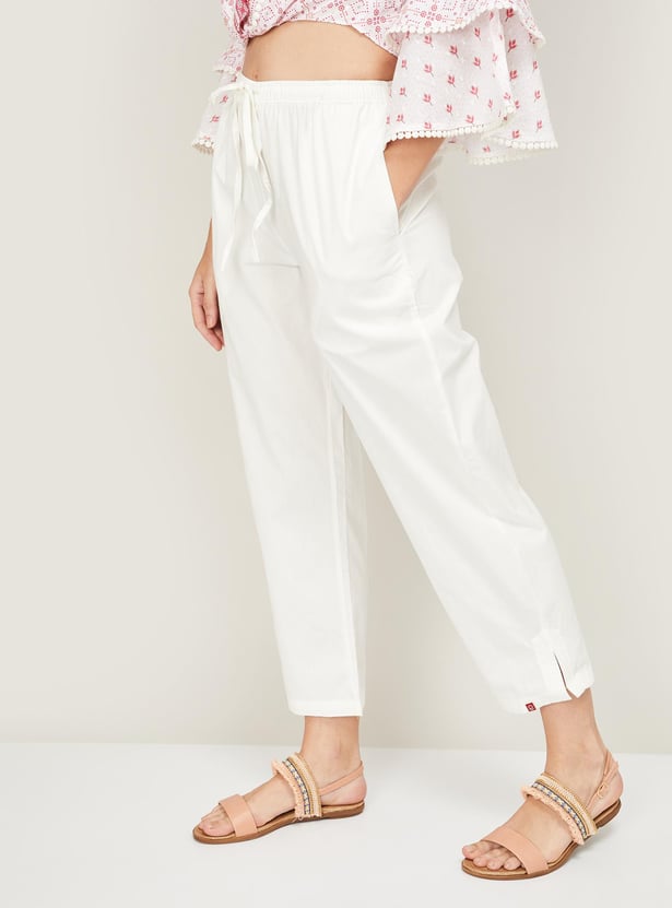 BIBA Women Solid Straight Pants