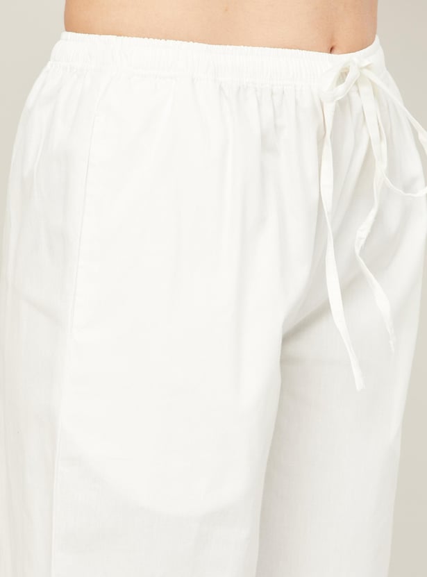 BIBA Women Solid Straight Pants
