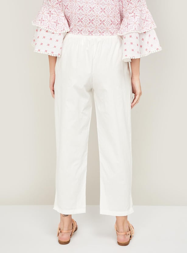 BIBA Women Solid Straight Pants