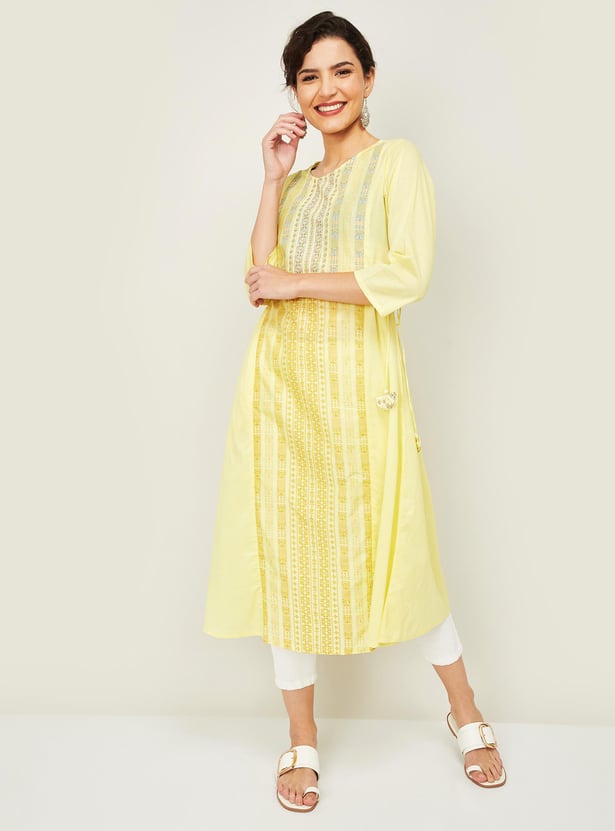 SPAN Women Printed A-line Kurta