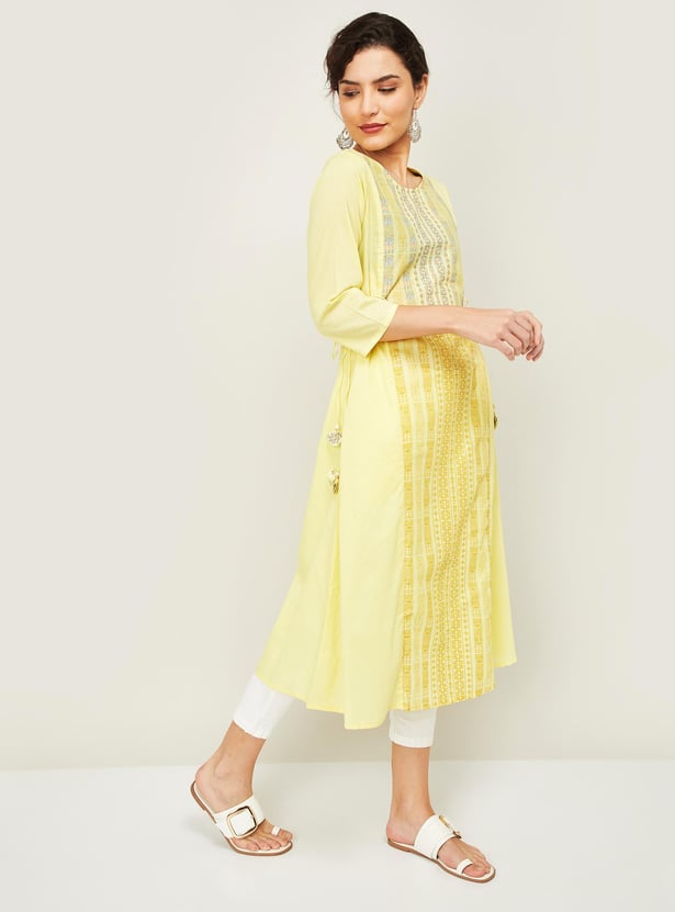 SPAN Women Printed A-line Kurta