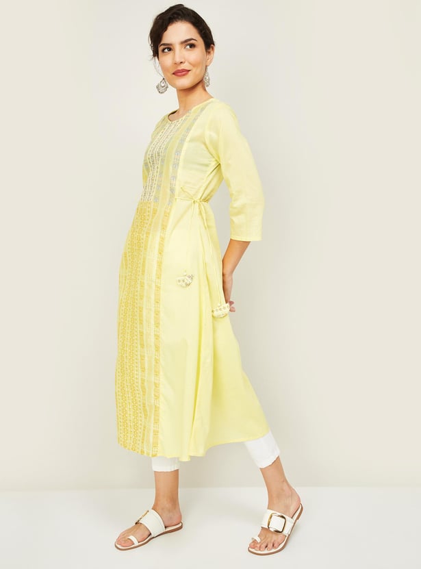 SPAN Women Printed A-line Kurta