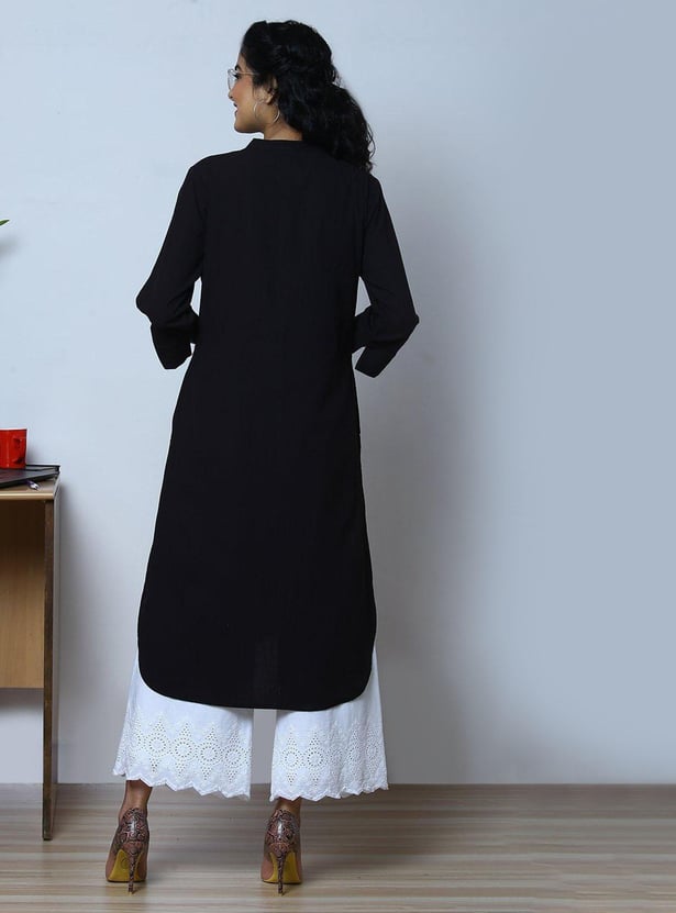 BIBA Women Textured Straight Kurta
