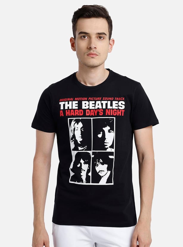 FREE AUTHORITY Men The Beatles Graphic Print Regular Fit T-shirt