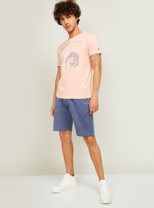 ALLEN SOLLY Men Printed Regular Fit Crew Neck T-shirt