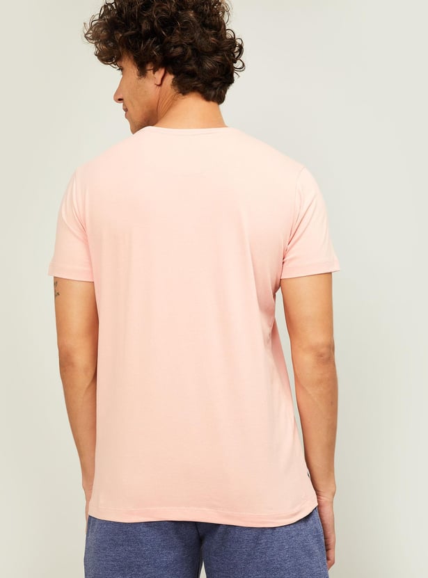 ALLEN SOLLY Men Printed Regular Fit Crew Neck T-shirt