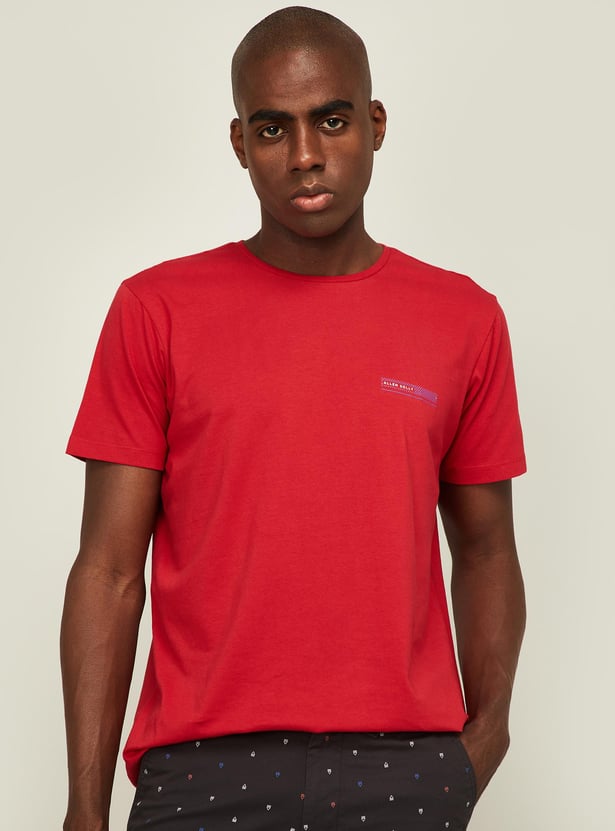 ALLEN SOLLY Men Solid Crew Neck T-shirt