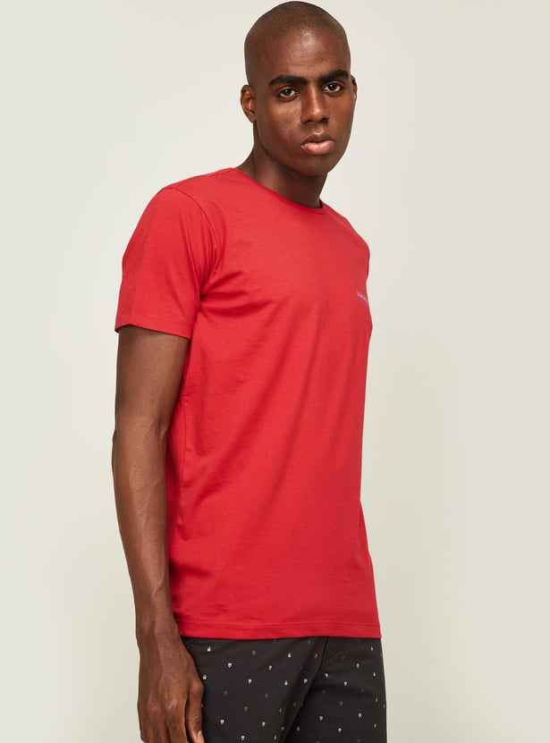 ALLEN SOLLY Men Solid Crew Neck T-shirt