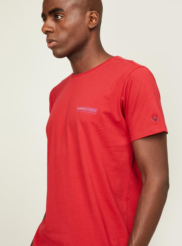 ALLEN SOLLY Men Solid Crew Neck T-shirt