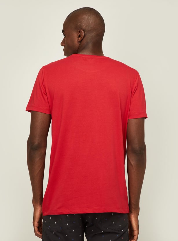 ALLEN SOLLY Men Solid Crew Neck T-shirt
