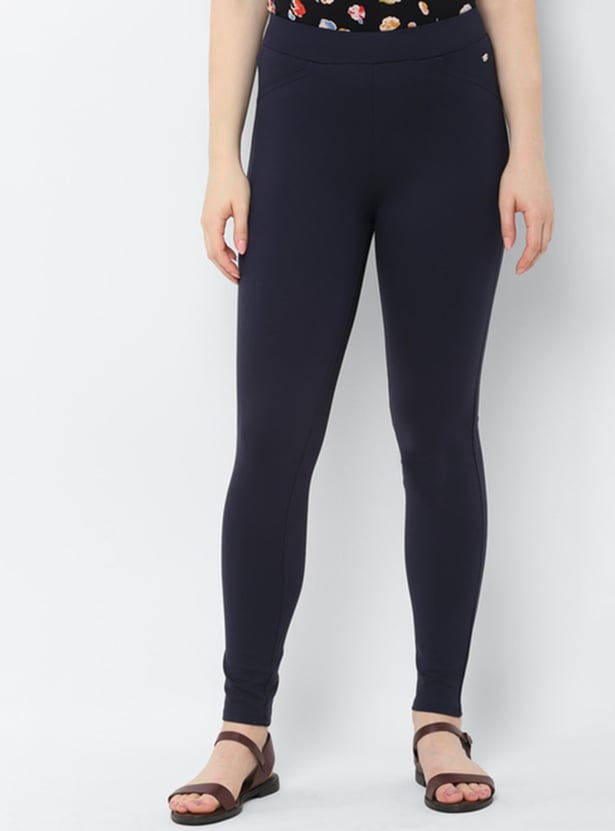 ALLEN SOLLY Women Solid Treggings