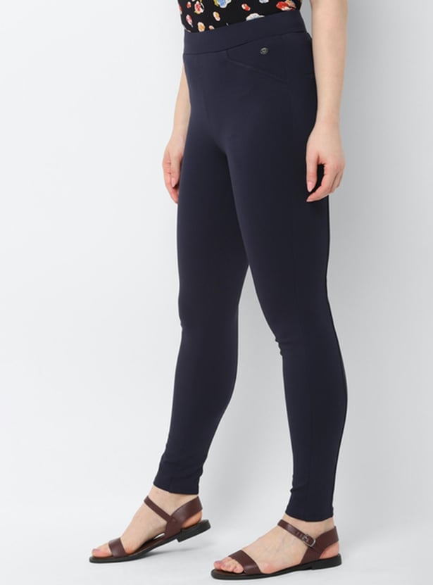 ALLEN SOLLY Women Solid Treggings