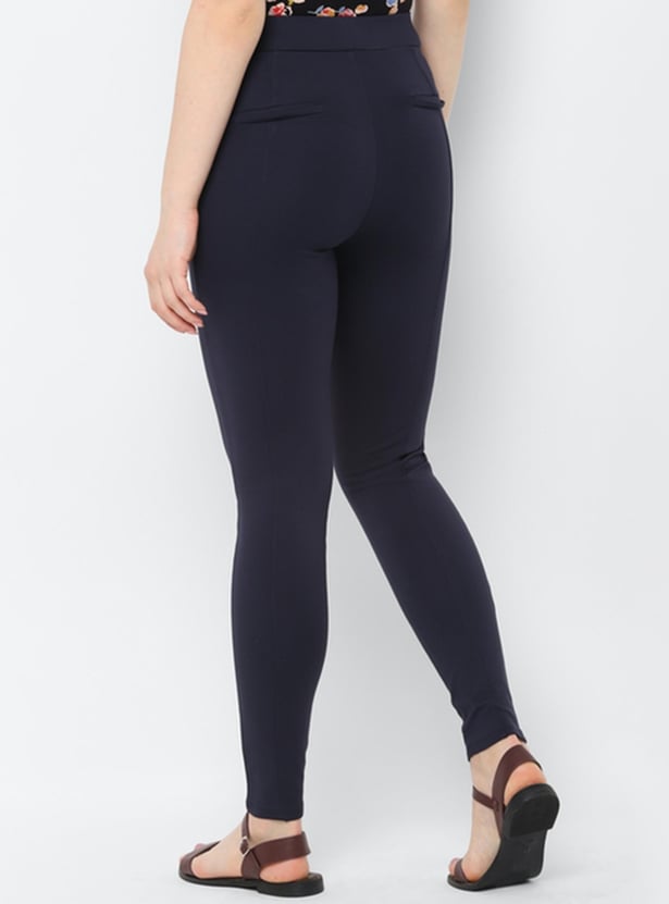 ALLEN SOLLY Women Solid Treggings
