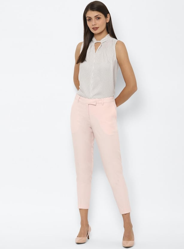 ALLEN SOLLY Women Solid Cropped Trousers