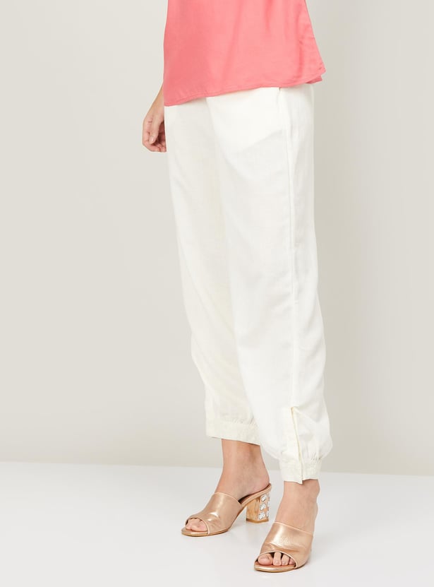 GLOBAL DESI Women Solid Straight Pants